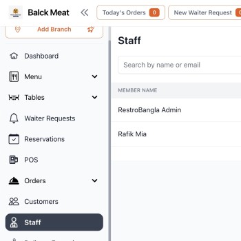 👨‍🍳 স্টাফ ম্যানেজমেন্ট